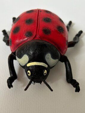 RED LADY BUG FIGURE /TOY 5" IN LENGTH 3 1/2" ACROSS